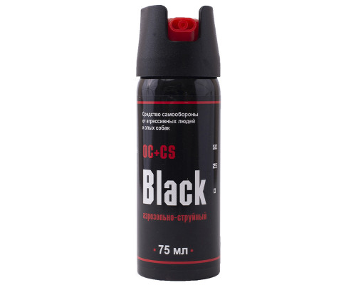 Перцовый (газовый) баллончик «Black» 75 мл, аэрозольно-струйный, ОC+CS